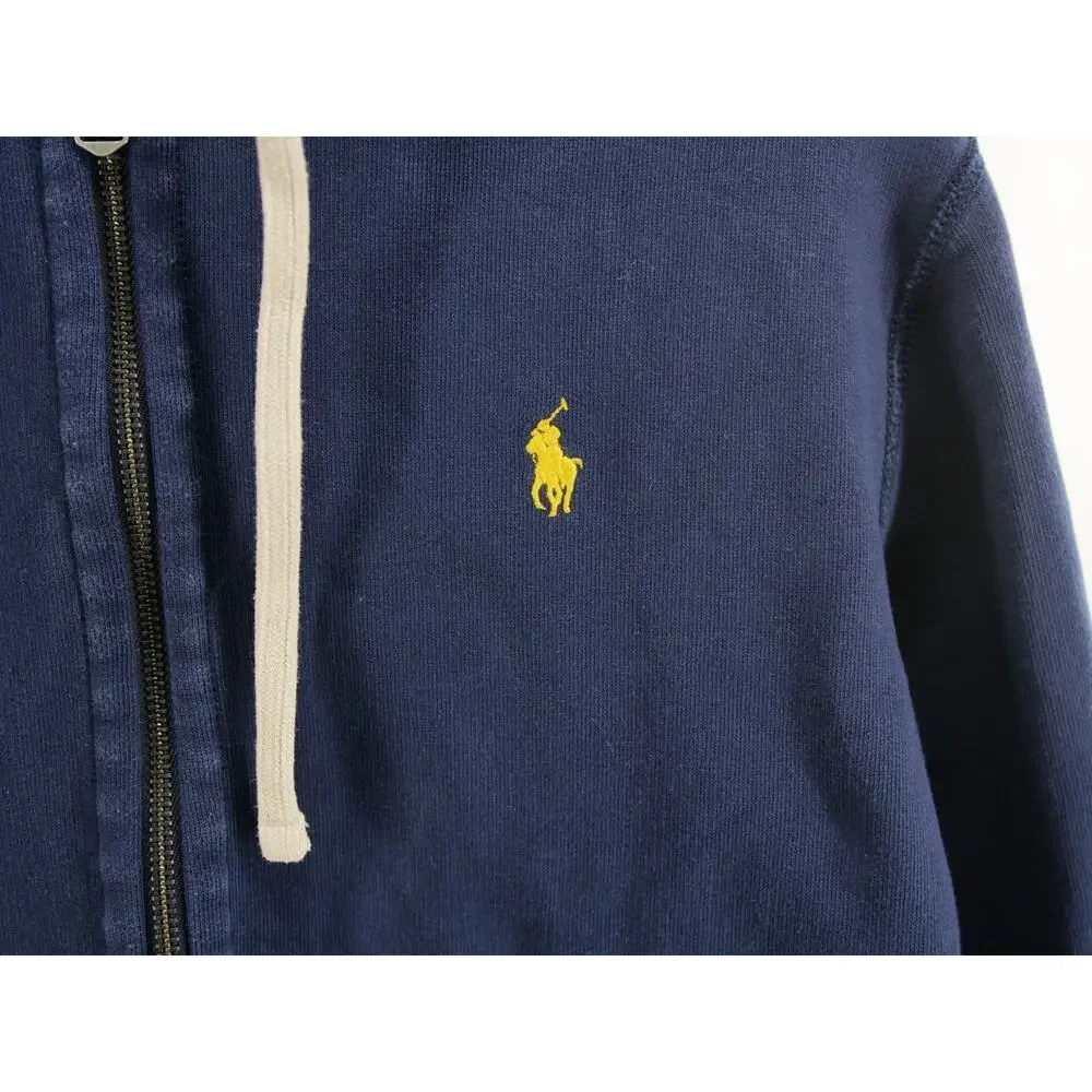Polo Ralph Lauren Adult Large Waffle Thermal Pullover Hoodie Mens Dark Blue - Picture 3 of 9